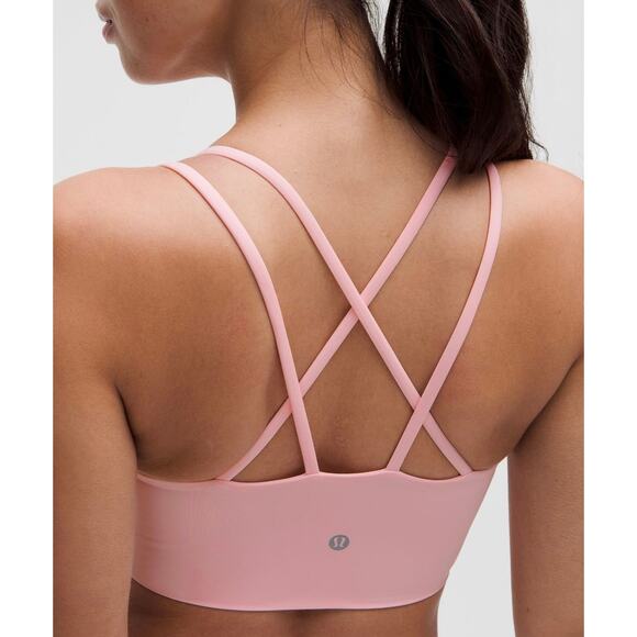 Lululemon Like a Cloud Bra Longline  B/C Cup Strawberry Milkshake Pink Size 4 - Picture 1 of 6